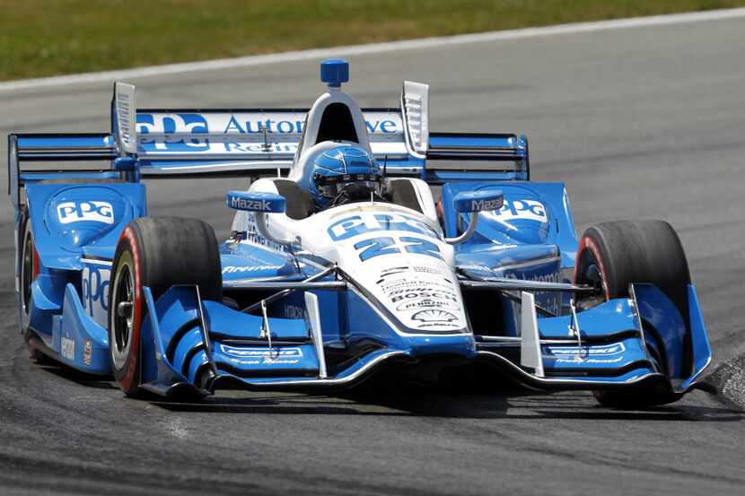 Simon Pagenaud, of France. drives during the IndyCar Honda Indy 200 auto race Sunday, July...