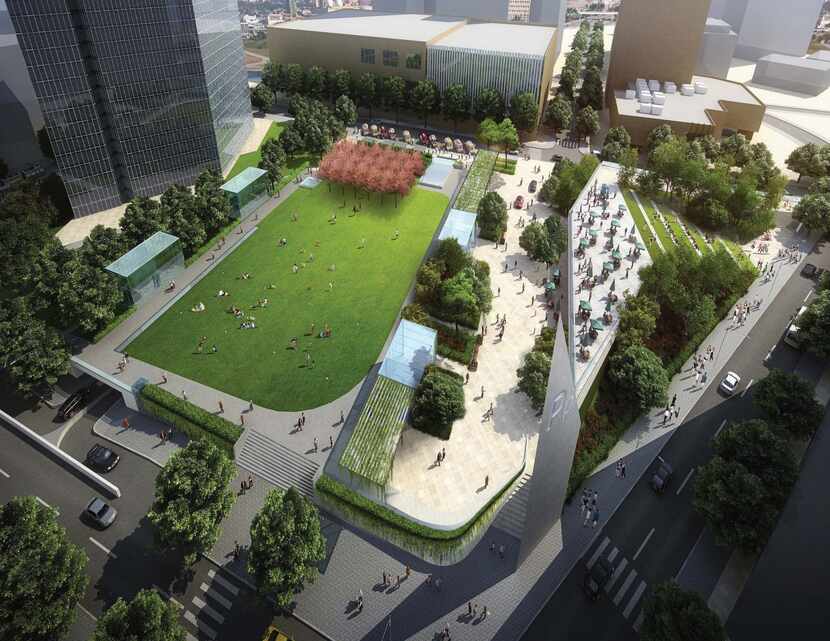 Ron Natinsky's 4P Partners plan calls for a park with an underground parking garage. The...