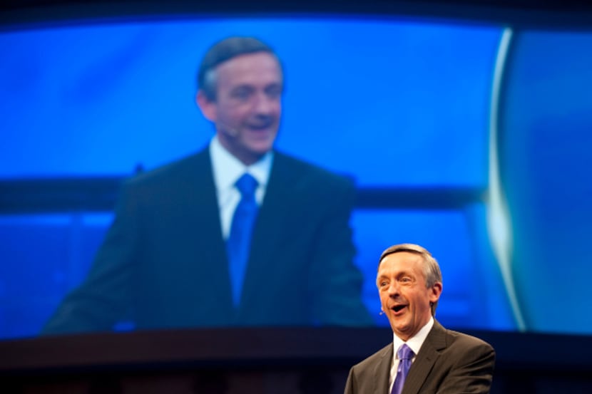 Dr. Robert Jeffress speaks to the congregation during the first service at the new $130...