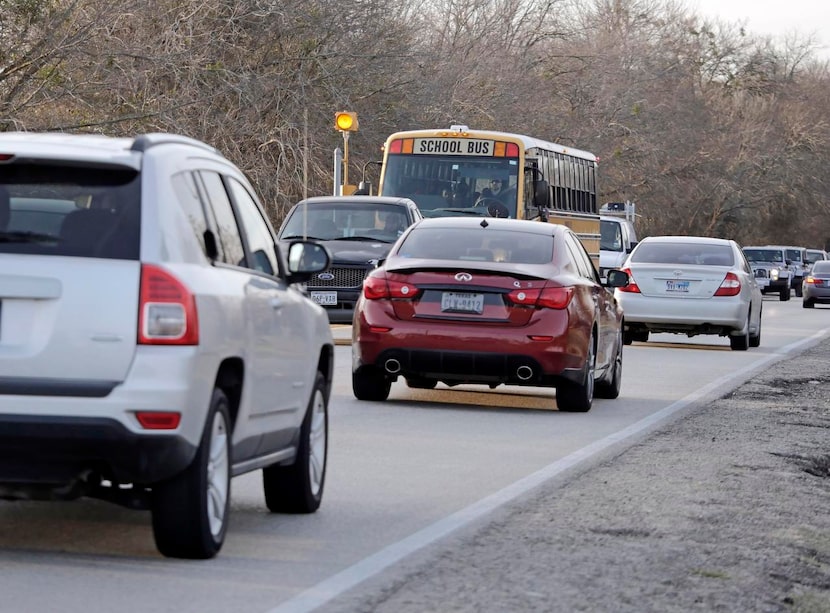 
Morning traffic heads down Collins Road south of Tripp Road in Sunnyvale. Dallas County...