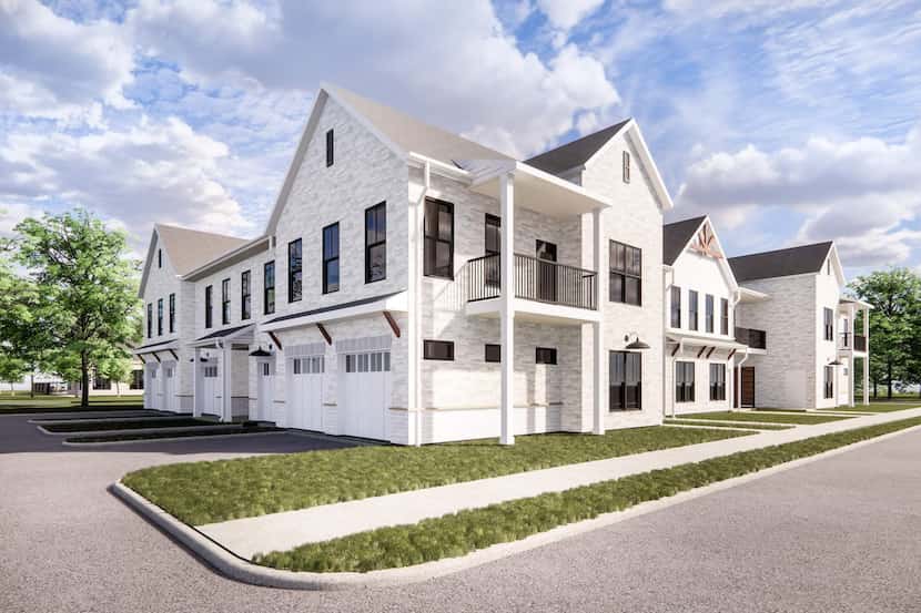 The townhome-style rental community will include 22 apartment buildings plus a clubhouse.
