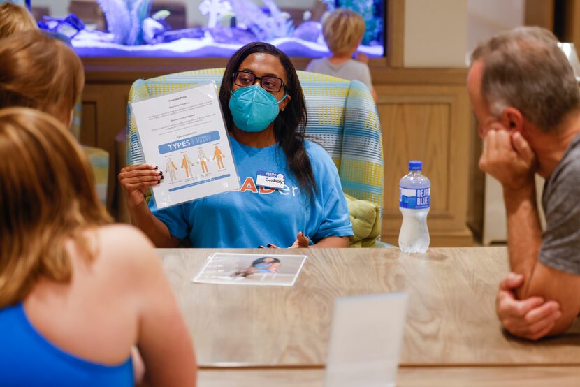 Gabbie Harris talks about cerebral palsy during a To Be Like Me event at Tolleson Family...