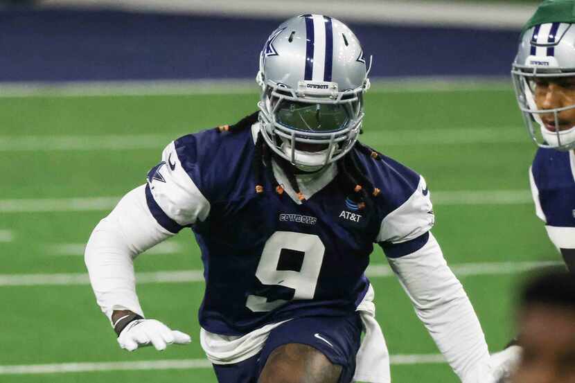 LB Jaylon Smith, 9, during the Cowboys' full-squad offseason workouts at The Star in Frisco...