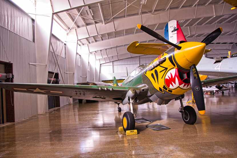 A multicolored plane on display at the the Mid America Flight Museum at the Mount Pleasant...