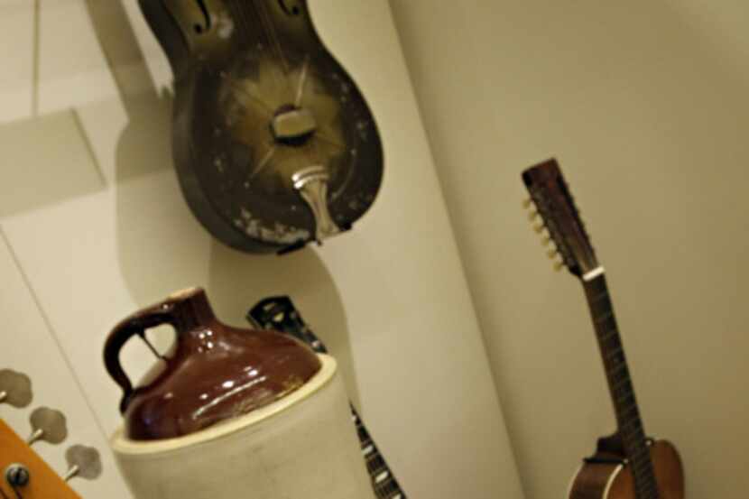  A display of Blues instruments, including a 5-gallon jug at the Musical Instrument Museum...