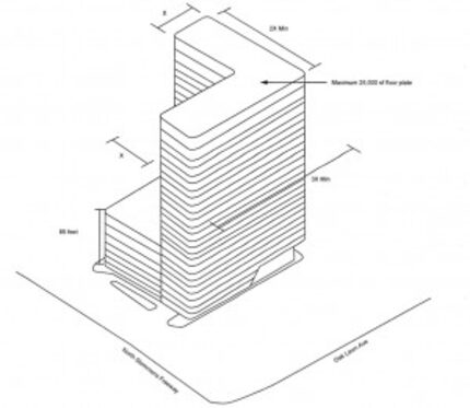  Rough plans for the almost 25-story tower planned for the Design District. (Dunhill)