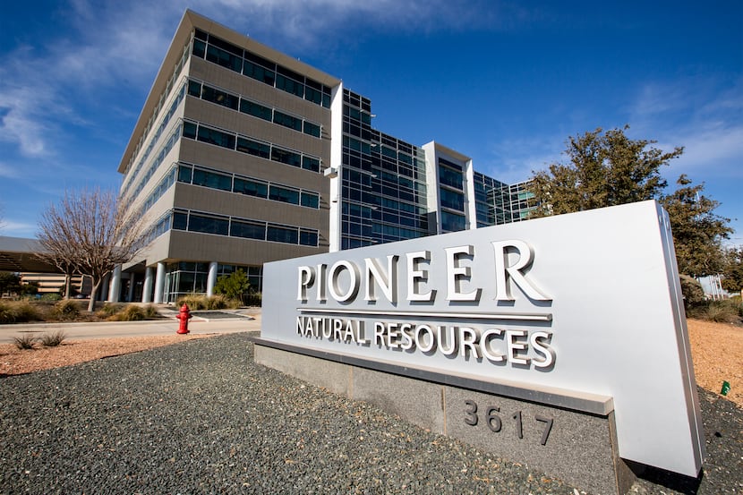 Pioneer Natural Resources Midland office is shown. Exxon Mobil Corp. is buying Pioneer...