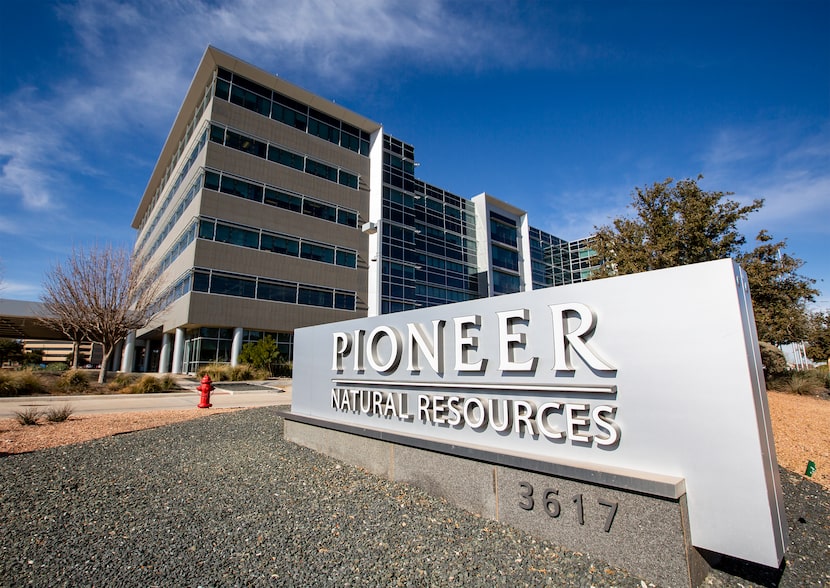 Pioneer Natural Resources Midland headquarters office is shown on Jan. 13, 2021, in Midland,...