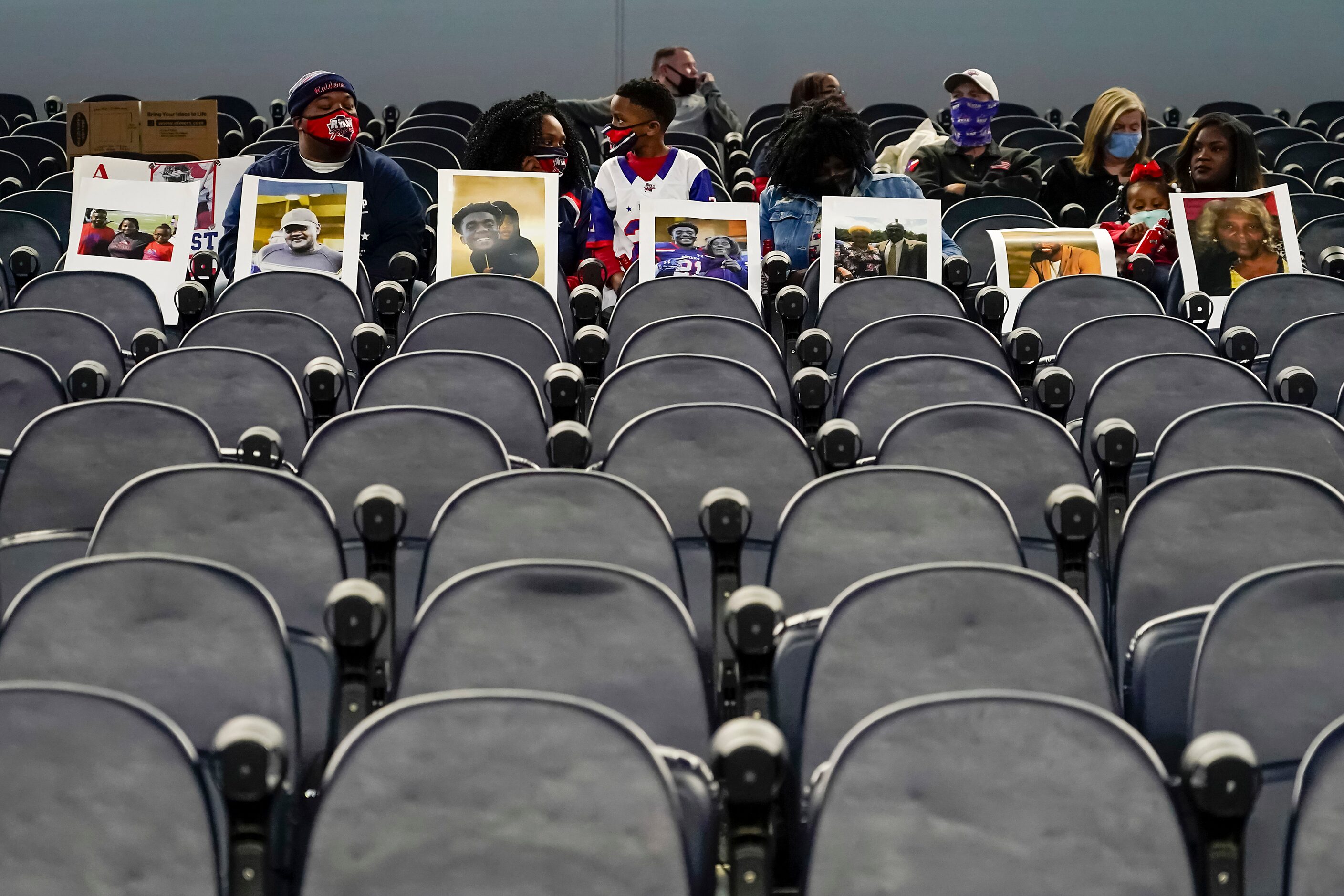 Denton Ryan fans wait for their team to take the field to face Cedar Park in the Class 5A...