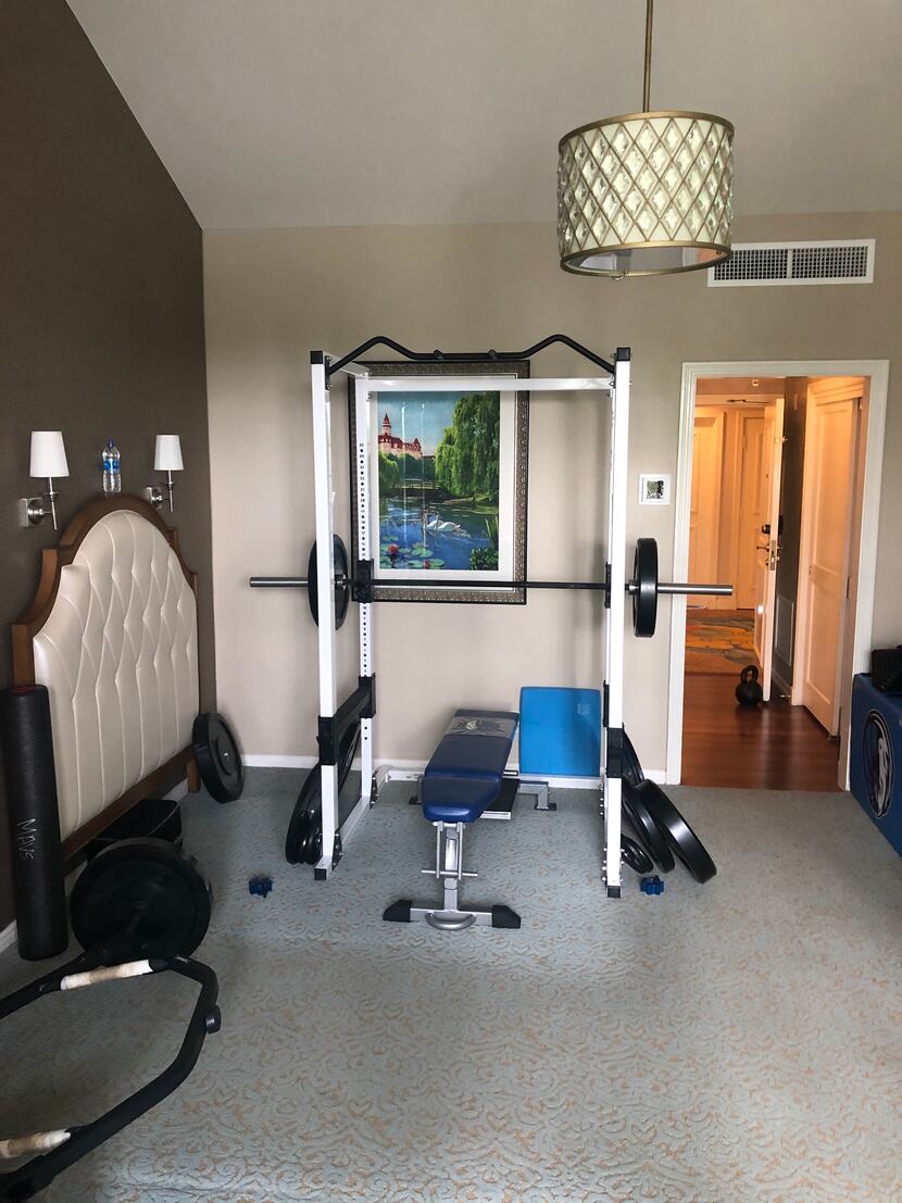 One of the two 400-square-foot guest rooms at the Grand Floridian that the Mavericks...