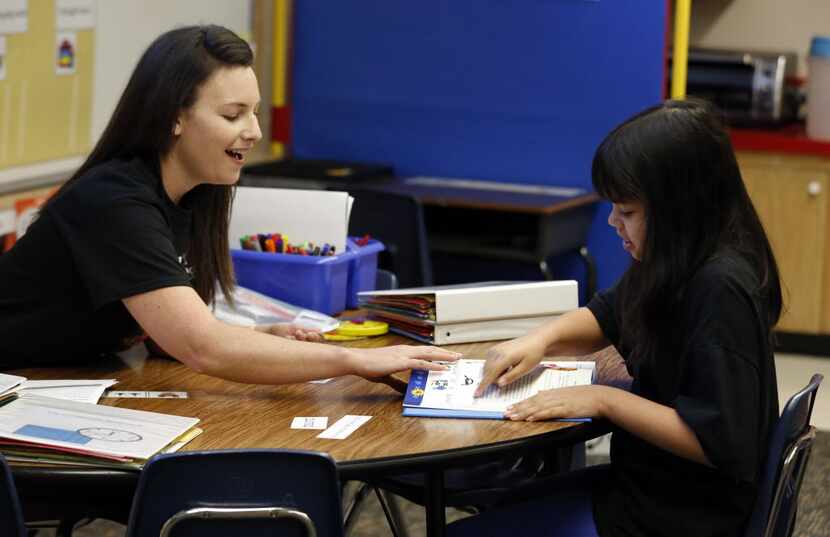 Lauren Iden, Developmental Program teacher at Spring Creek Elementary School in Dallas,...