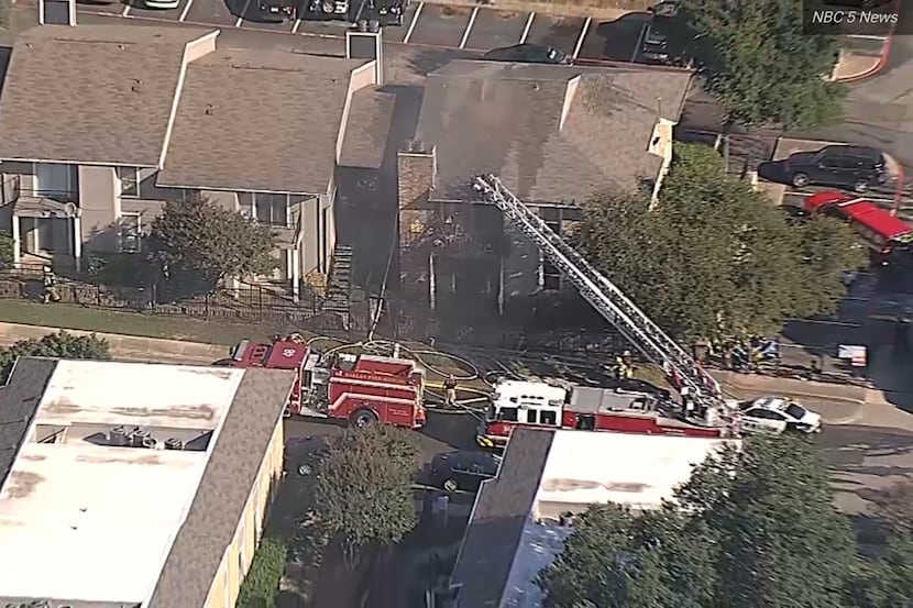 Four people, including a Dallas firefighter, were injured Tuesday morning when a fire broke...