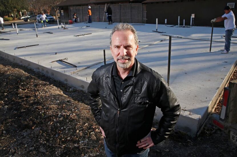 Jim Fontaine, CEO of Tella Firma, poses for a photograph in front of the suspended...