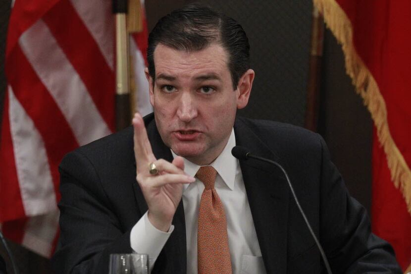 Senate candidate Ted Cruz speaks during the U.S. Senatorial Forum held at the Dallas Country...