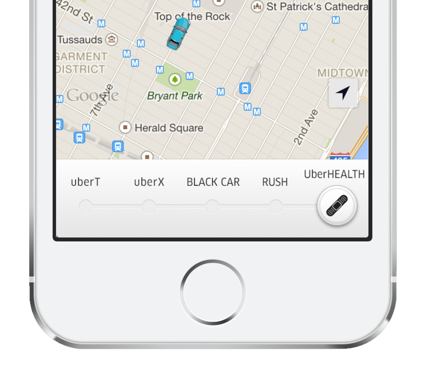  UberHEALTH screenshot via Uber app.