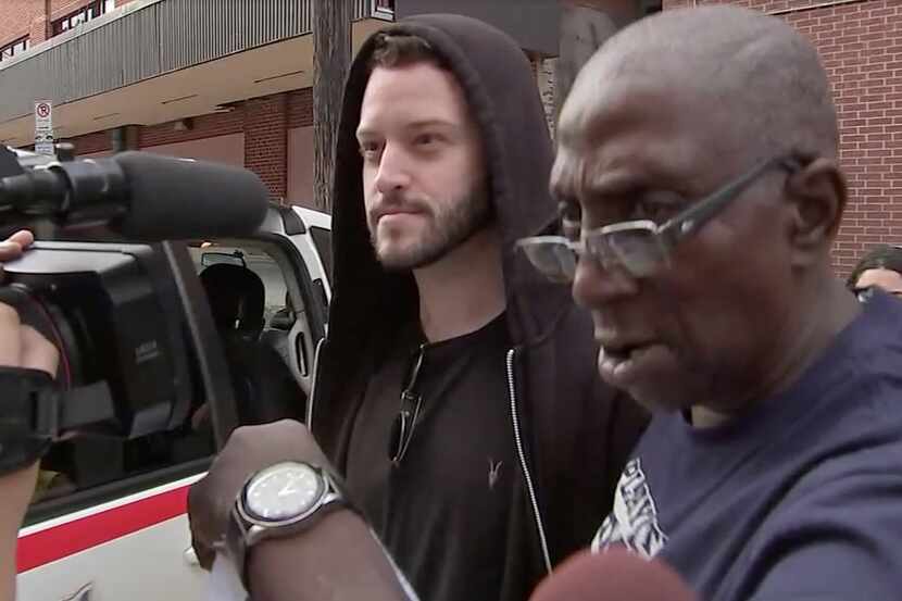 Cody Wilson walks out of the Harris County Jail in Houston on Sunday.