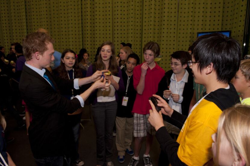 Trigg Burrage, SMU student and magician, performing around town for kids. He is scheduled to...