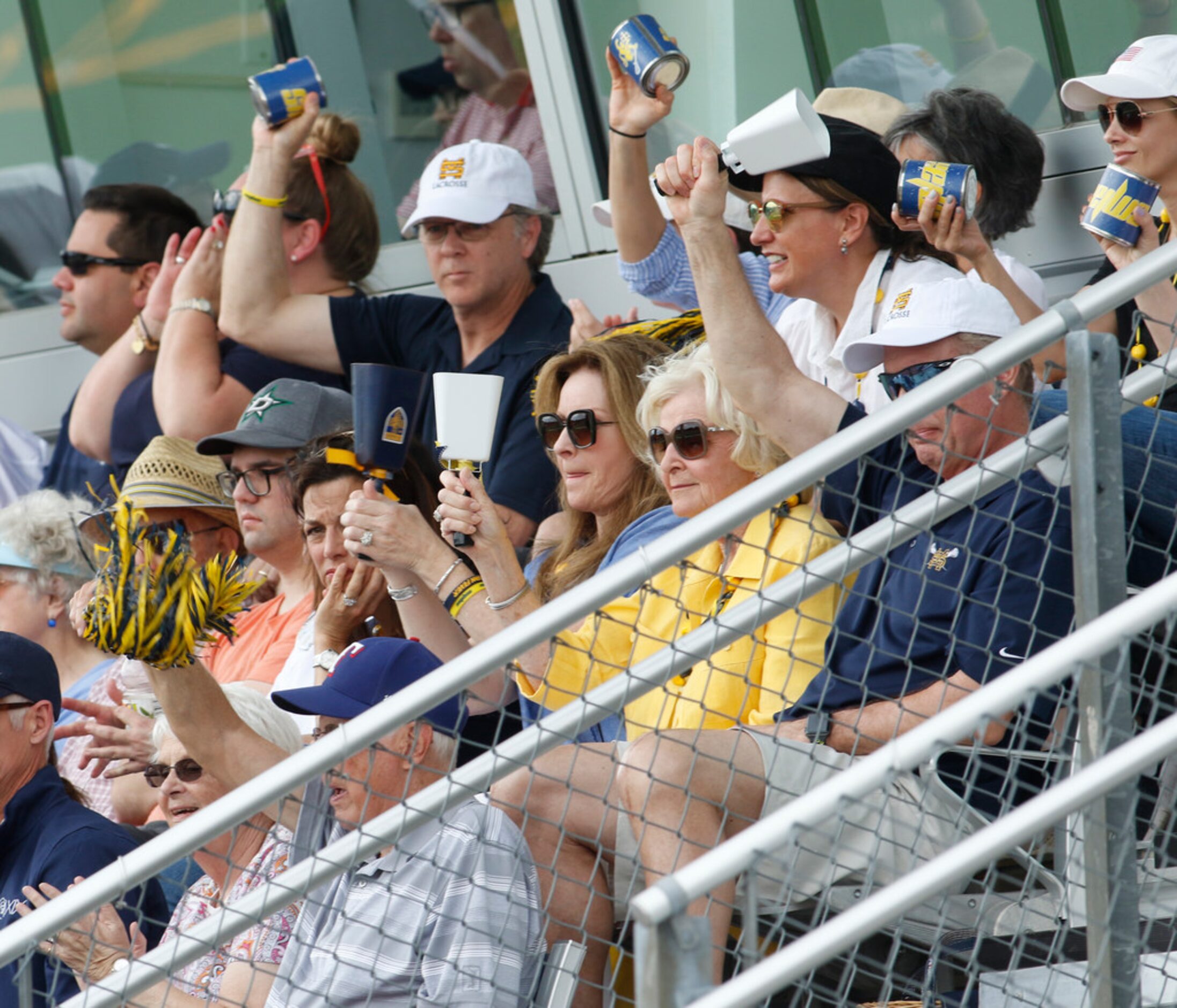 St. Mark's fans cheer their team during first half action against Episcopal School of...