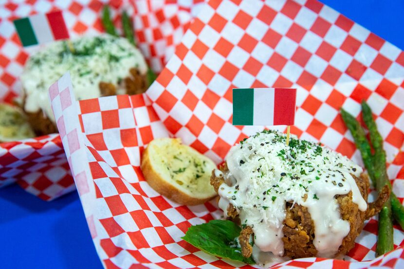 Southern Fried Chicken Fettuccine Alfredo Ball 