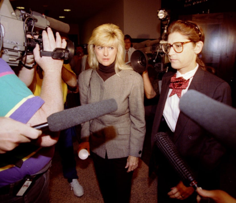 Lucy Papillon (center) left the courtroom after testifying in the Walker Railey trial in...