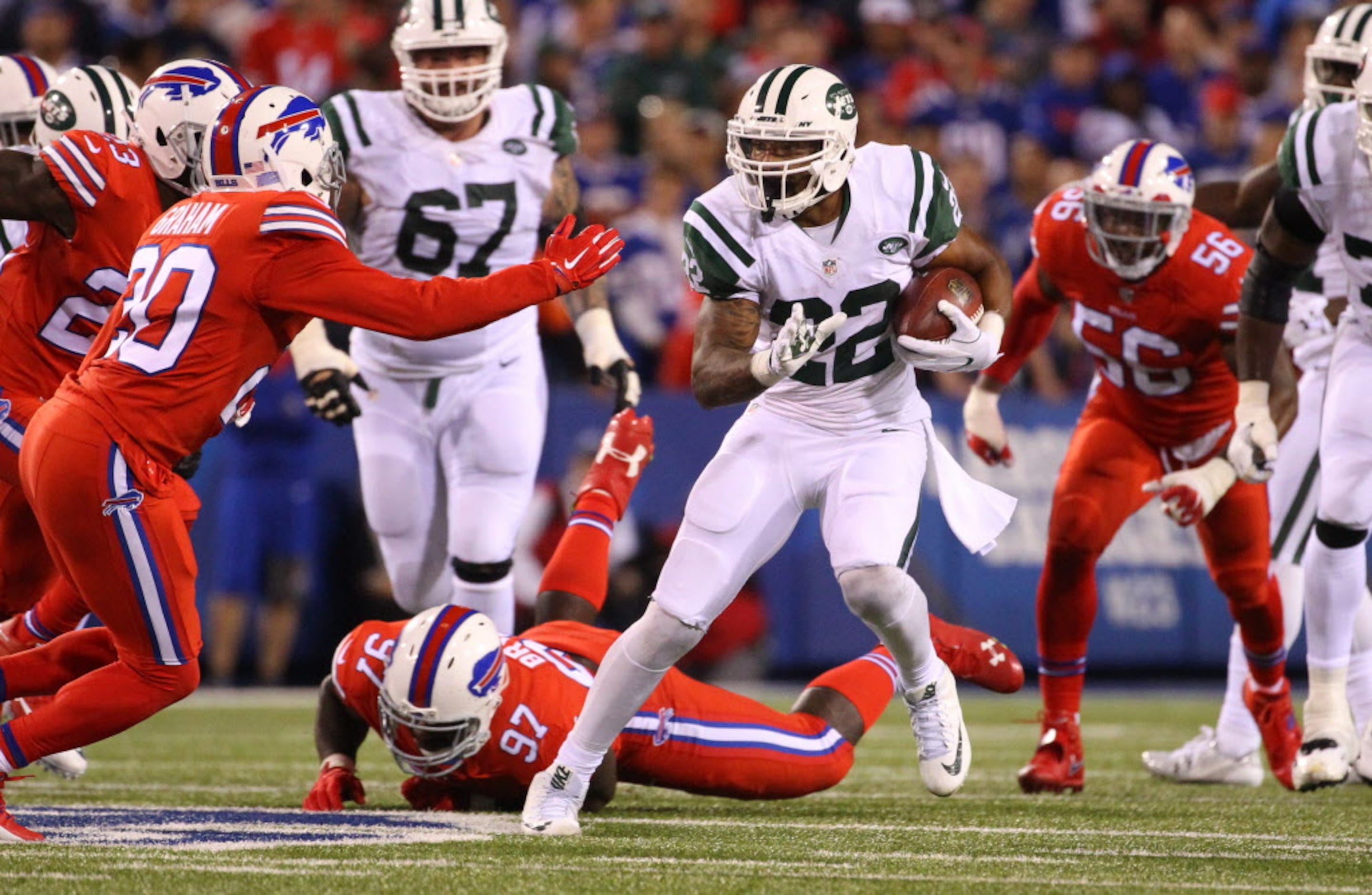 Chicago Bears wide receiver Kevin White (11) lines up against the New York  Jets during an