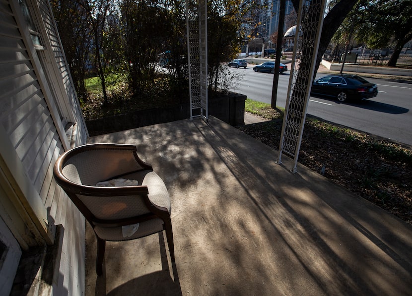 A view of Harry Hines Boulevard from Charlie Villasana's former house, now awaiting demolition.