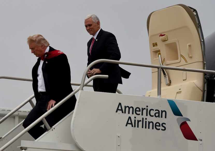 President-elect Donald Trump and Vice President-elect Mike Pence arrive Thursday at the...