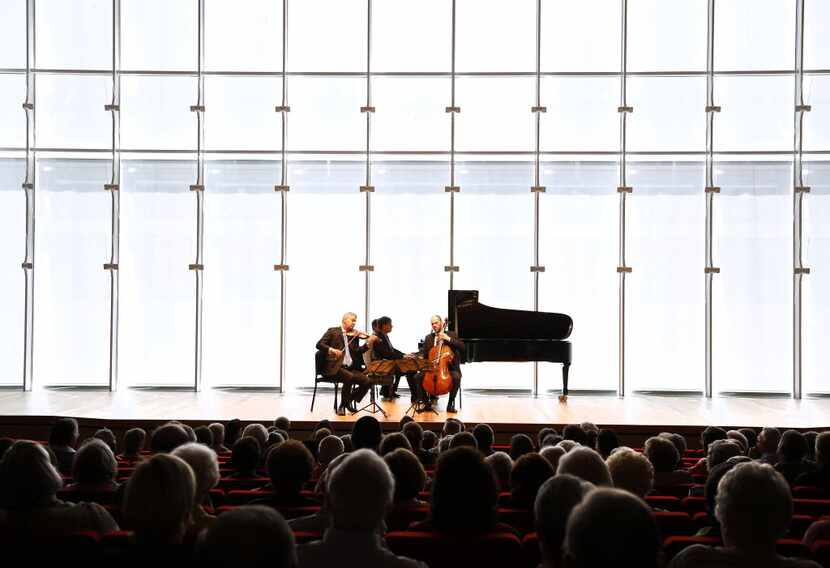 Stephen Rose on violin, John Novacek on piano and Brant Taylor on cello performed Piano Trio...