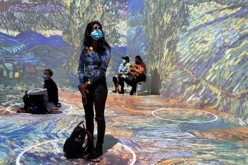 Projections of selected works of celebrated painter Vincent Van Gogh were displayed at a...