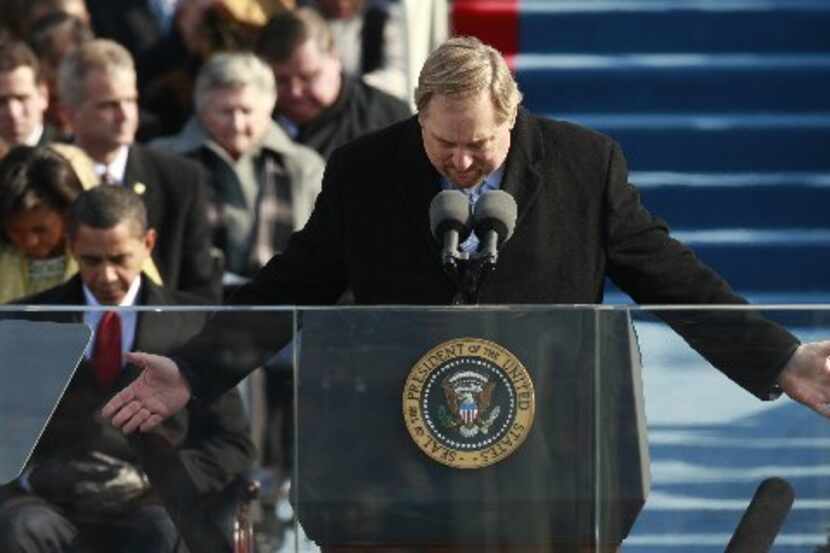 Rick Warren delivers the invocation during President Barack Obama's Inauguration in...