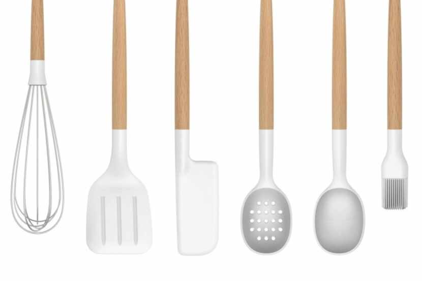 Universal Expert Collection tools by Sebastian Conran, crafted with silicone and beech wood,...