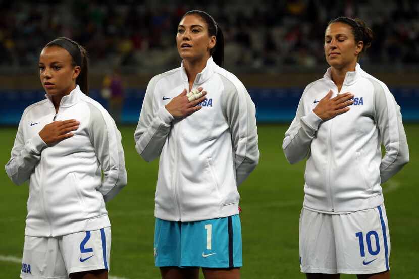 The U.S. Women's Soccer Team at the Olympics in Brazil.