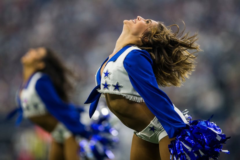 Dallas Cowboys cheerleaders perform at the New York Giants-Dallas Cowboys Sept. 8 game.