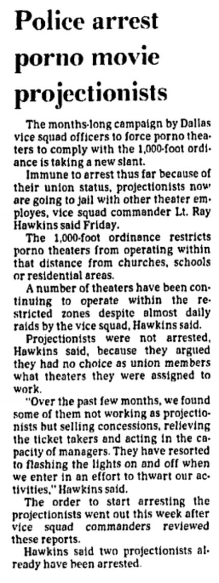  From The Dallas Morning News on August 6, 1977