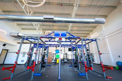 A look inside the weight room in the Texas Rangers' new $12.5 million baseball academy...