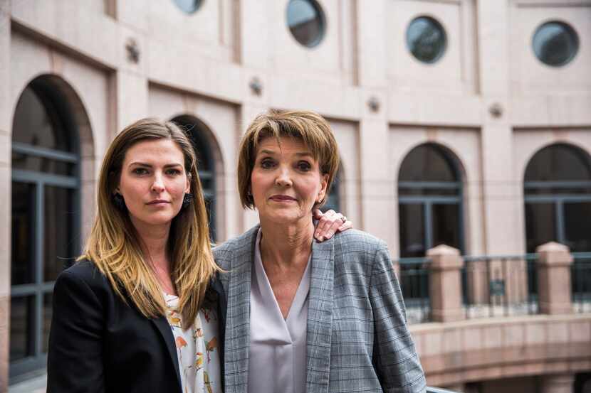 Eve Wiley (left) and her mother, Margo Williams, appeared before a Texas Senate panel in...