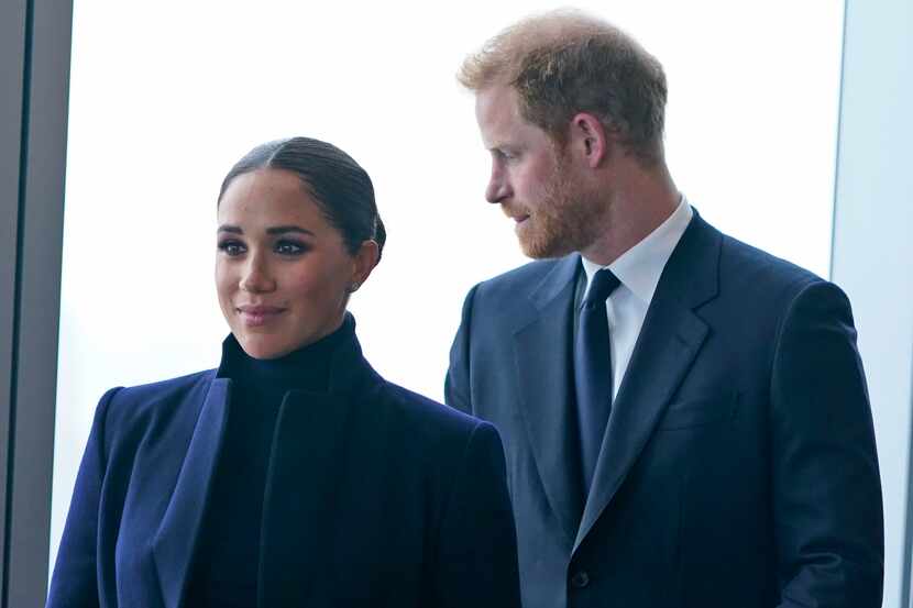 Meghan Markle and her husband Prince Harry arrived at the observatory in One World Trade in...