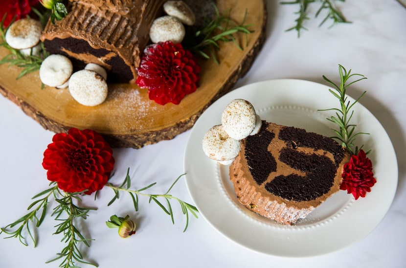 A chocolate espresso buche de noel 