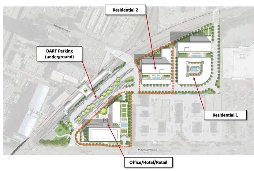 Developer Trammell Crow proposes a series of buildings to be constructed on parking lots...