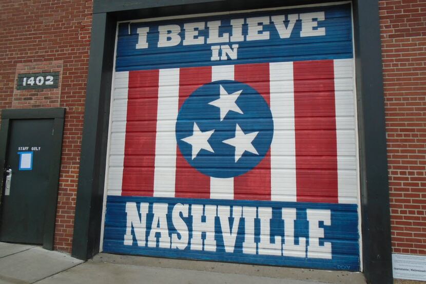 This bold mural at Marathon Village has become a popular selfie-taking spot for Nashville...