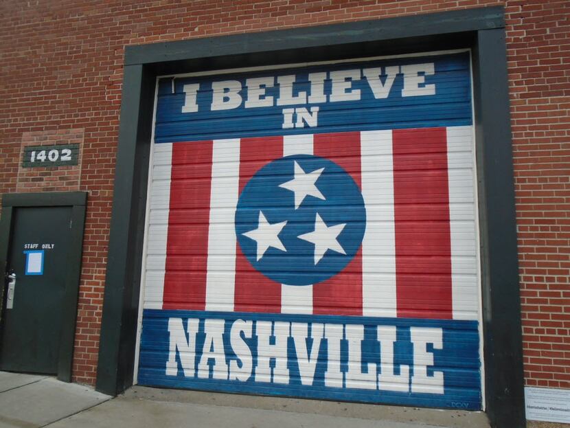 This bold mural at Marathon Village has become a popular selfie-taking spot for Nashville...