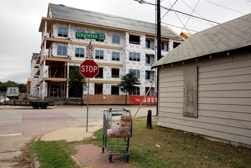 Apartments under construction at the intersection of Singleton Boulevard and Crossman Avenue...