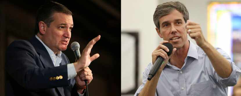 Sen. Ted Cruz (left) speaks during a rally at Gilley's at 1135 South Lamar St. in Dallas on ...