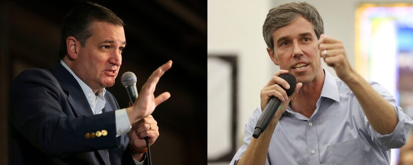 Sen. Ted Cruz (left) speaks during a rally at Gilley's at 1135 South Lamar St. in Dallas on ...