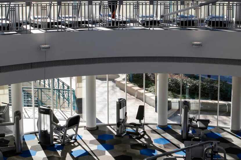 
Two floors inside the rotunda have been used for exercise equipment, and a lower level...