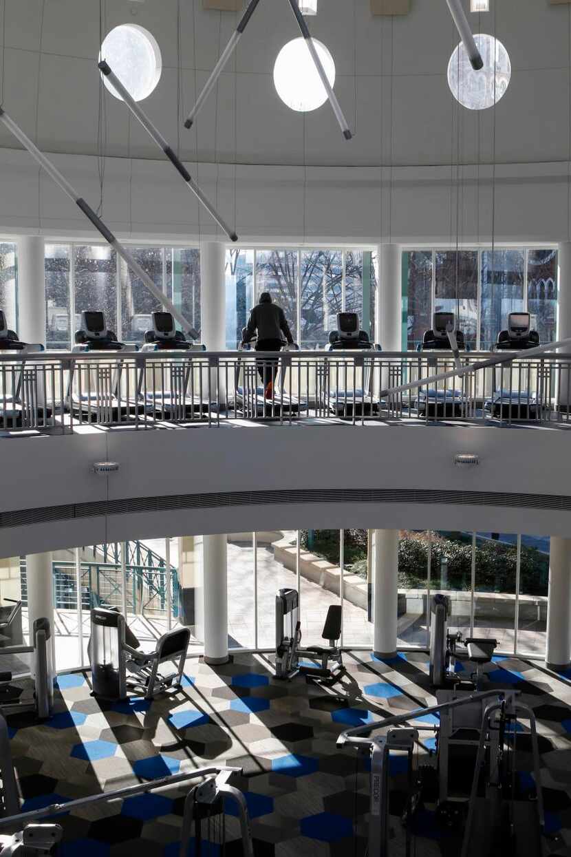 
Two floors inside the rotunda have been used for exercise equipment, and a lower level...