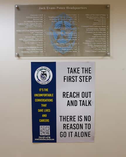Posters are displayed throughout the Jack Evans Police Headquarters and in patrol division...