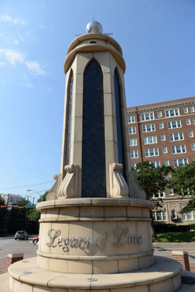The Legacy of Love Monument in Oak Lawn, which was designed to be a celebration of the...