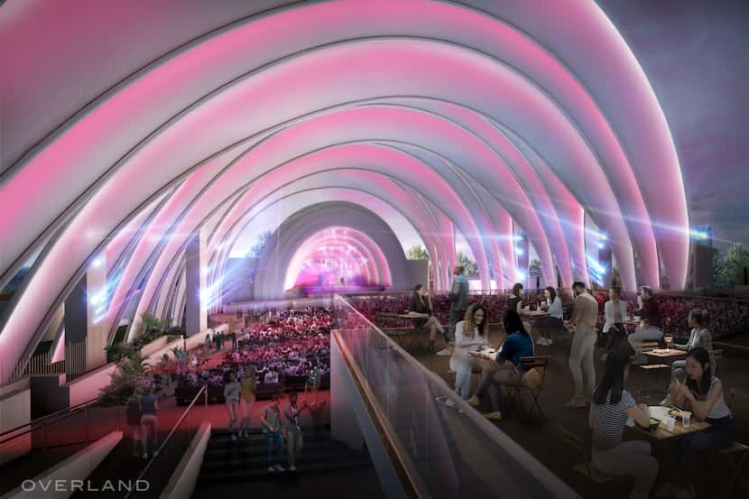 Rendering of the proposed expansion of the Fair Park Band Shell by Overland Partners....