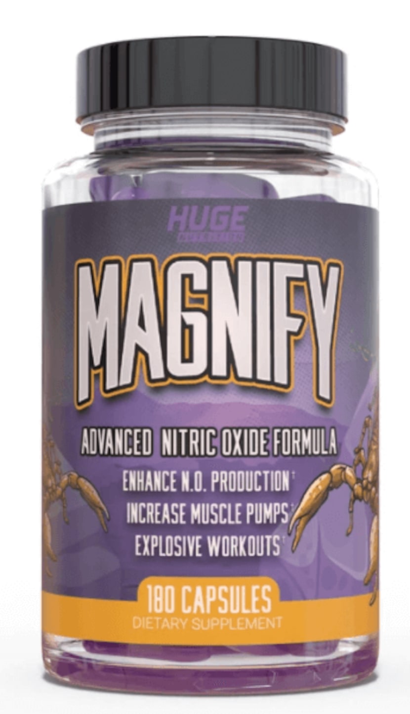 Magnify purple bottle label